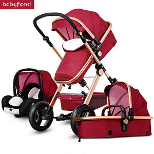 Newborn Baby Stroller 3 in 1 High Landscape Carriage