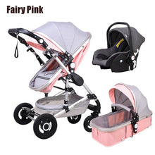 Load image into Gallery viewer, Newborn Baby Stroller 3 in 1 High Landscape Carriage