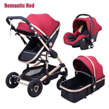 Load image into Gallery viewer, Newborn Baby Stroller 3 in 1 High Landscape Carriage