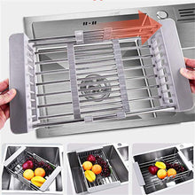 Load image into Gallery viewer, Stainless Steel Adjustable Telescopic Kitchen Over Sink Dish