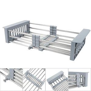 Stainless Steel Adjustable Telescopic Kitchen Over Sink Dish